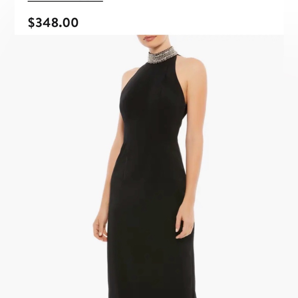 ❤️NEW MARINA  Black Halter Dress with rhinestones